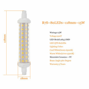 Dimmable R7S Đèn pha dẫn đèn SMD 2835 78mm 118mm 135mm 10W 15W 20W dẫn bóng đèn 220V tiết kiệm năng lượng thay thế Halogen ánh sáng - Product Image 4