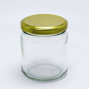 Wholesale Eco-Friendly Round Clear Glass <b>Jars</b> with Metal Lids for Honey Jams Olive Oil & Sugar Storage - Product Image 5