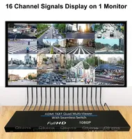 Commutateur HDMI 16-en-1 Multiviewer 1080P, Répartiteur d'écran quadruple avec commutation transparente et affichage 16 ports pour un seul moniteur TV