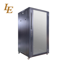 Armoire serveur sur pied 19 pouces 600*600mm 22U pour centre de données, porte en verre avec serrure, noir, en stock, revêtement poudré