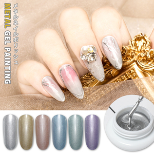 FN nuevo producto pintura de Metal Esmaltes Gel de uñas 6 colores espejo metálico de plata <span class=keywords><strong>esmalte</strong></span> de uñas de Gel Uv - Product Image 1