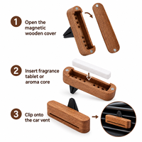 Diffuseur de parfum solide en bois naturel avec logo personnalisé, moderne, en vrac, pour grille d'aération, à évaporation naturelle, portable pour la maison