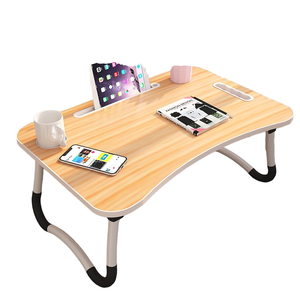 Mesa Plegable para Portátil de MDF Pequeña <span class=keywords><strong>y</strong></span> Económica para Dormitorio de Estudiantes con Ranura <span class=keywords><strong>y</strong></span> Diseño Multifuncional - Product Image 1