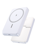 Miroir de maquillage LED 15W 3 en 1 avec banque d'alimentation sans fil magnétique 5000mAh, chargeur portable avec fonction support de batterie Li-Polymère