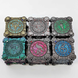 Dés à jouer polyédriques en métal 7-en-1, 6 couleurs, gravés, durables, de qualité supérieure, avec dragon rotatif, pour jeux de rôle - Product Image 1
