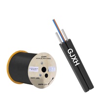 Kabel Fiber Optik Hitam FTTH 1-Core untuk Luar Ruangan dengan Kabel Serat Optik G657A1 2mm dalam Bentuk Gulungan