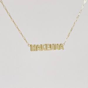 주문을 받아서 만들어진 14k 도금 금 925 스털링 실버 목걸이 6MM 거품 편지 개인 이름 목걸이 925 보석 - Product Image 2