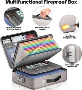 Maleta Portadocumentos Impermeable y Resistente al Fuego con Cierre, Popular, para Pasaportes, Certificados y Documentos - Product Image 6