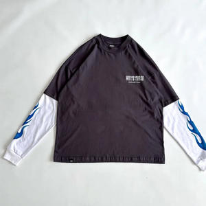 เสื้อยืดผู้ชายคุณภาพสูง 100% ผ้าฝ้าย คอกลม ทรงหลวม โอเวอร์ไซส์ พิมพ์ลาย สไตล์ลำลอง ลุคทำเก่า ล้างสีแบบแอซิดวอช สองชั้น ขายส่งตามสั่ง - Product Image 3