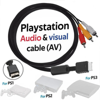Kabel AV Video Audio koaksial untuk Sony untuk Playstation 1 2 3 PS1 untuk konsol PS3 komposit 3 kabel tembaga RCA Multi-Game