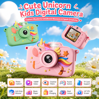 Kamera Foto Anak Mini 1080P HD Kamera Ganda dengan Casing Silikon Filter Kreatif Permainan Puzzle untuk Anak-anak Kamera 28MP Mainan Anak
