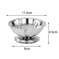 Tazón para Servir Helado en Forma de Loto, Acero Inoxidable 304, Apto para Lavavajillas, Plato para Ensaladas, Bocadillos, Pudín, para Hotel o Restaurante