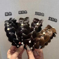 Nouveau serre-tête en perles style coréen, avec tresse en queue de poisson et une tresse à trois brins en perles