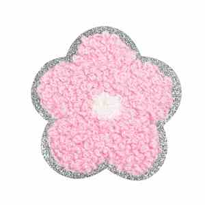 Factory Sell Low MOQ 5.2cm <b>Iron</b> on Sliver Edge Flower Chenille Patch for Garment Cat Patches - Product Image 6