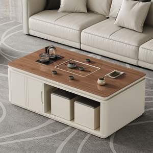 Table basse en bois de noyer avec rangement pour service à thé, meubles de salon - Product Image 1