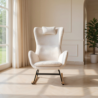 Fauteuil à bascule moderne personnalisé en tissu Teddy avec fonctions de sécurité pour chambre de maman et bébé