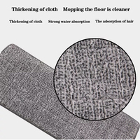 Ensemble serpillière plate et seau de nettoyage de sol 33 cm, mains libres, séparation eau propre/eau sale, rotation à 360°, microfibre, manche en acier inoxydable