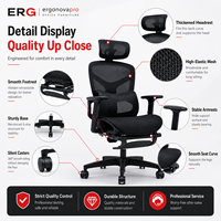 Fauteuil de bureau ergonomique Ergonovapro Premium avec repose-pieds extensible, inclinaison profonde à 135 degrés, dossier haut en mesh, fauteuil de direction