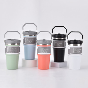 Gobelet isotherme mat en acier inoxydable à double paroi de 20 oz avec paille rabattable, tasse en céramique vierge pour sublimation, mug de voyage et bouteille d'eau - Product Image 1