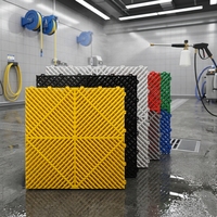 Dalles de sol modulaires en plastique PP antidérapantes et durables pour atelier et garage, 400*400*18mm, vente en gros