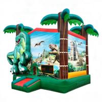 Château gonflable T-Rex Dinosaure avec toboggan, thème jungle, en PVC écologique, qualité commerciale