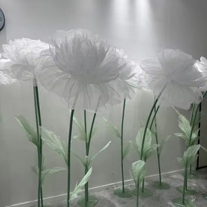 تخفيضات هائلة زهور اصطناعية ديكور الفاوانيا الأورجانزا مع جذع مجاني وقاعدة للمنزل الزفاف حفلة خلفية المهرجان - Product Image 6