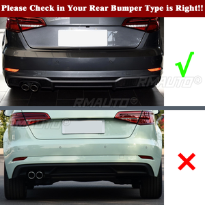 Difusor de Parachoques Trasero de Alta Calidad para Auto, Estilo ABT, Protector de Parachoques Trasero, Alerones Laterales para Audi A3 S3 2017-2020 - Product Image 3