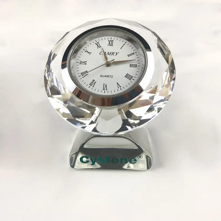 光学ガラスダイヤモンドクリスタル卓上時計MH-C0201