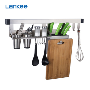 Étagère <span class=keywords><strong>murale</strong></span> de rangement pour épices, support en acier inoxydable 304, stockage des ustensiles de cuisine, étagère combinée - Product Image 3