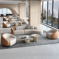 Canapé Chesterfield moderne et durable à une place pour bureau, salle d'attente, visiteurs, modulaire incurvé avec revêtement en tissu et base en métal pour salon