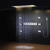 Ensemble de robinets de douche thermostatiques Led pour plafond de salle de bain, pommeau de douche multifonction avec inverseur de douche à 5 voies