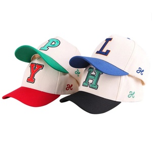 Casquettes de baseball sportives et formelles 6 panneaux pour hommes, personnalisables avec logo brodé, imperméables, motifs lettres/fruits, vente en gros - Product Image 3