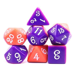 Venta al por mayor núcleo cubierto transparente poliedro conjunto acrílico dos tonos capa de <span class=keywords><strong>color</strong></span> dados poliédricos para el juego RPG en línea - Product Image 3