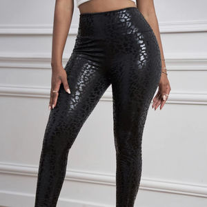 Pantalon femme Viviblook Z1225PT, taille haute, élastique, en simili cuir, sexy, vêtement extérieur, leggings de yoga pour femmes - Product Image 1