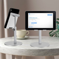 Support de téléphone de bureau réglable en hauteur en alliage d'aluminium en gros, support de téléphone portable commercial pour bureau, commande en gros