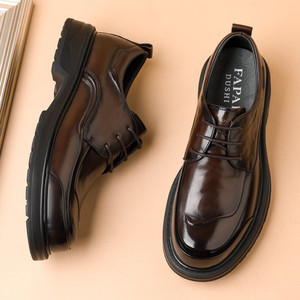 Chaussures habillées en cuir pour hommes Fapai Dushi, noires, à lacets, style Oxford, pour le bureau, toutes saisons - Product Image 2