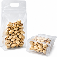 Sachet d'emballage alimentaire transparent refermable avec poignée découpée, à fond plat, pour fruits secs et snacks
