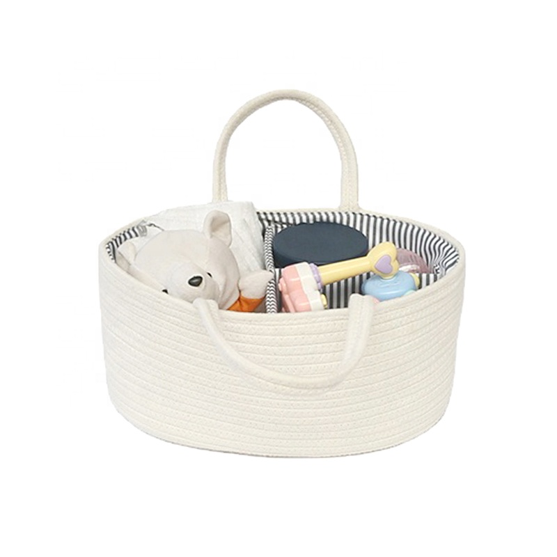 Корзина для хранения, большая хлопковая веревка, простая тканая корзина для хранения игрушек, корзина для белья, корзина для подгузников, детских игрушек