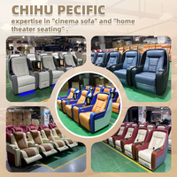 Fauteuil de Cinéma Moderne en Tissu Noir, Relax Électrique de Luxe pour VIP, Canapé Inclinable Motorisé pour Salle de Projection, Meuble de Salon
