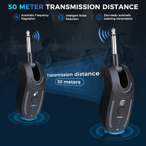 Sistema de Guitarra Inalámbrico UHF G55, Transmisor y Receptor de 50M <span class=keywords><strong>para</strong></span> Guitarra Eléctrica, <span class=keywords><strong>Bajo</strong></span>, Instrumento Musical, Transceptor Recargable por USB - Product Image 2