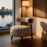 Chaise de loisirs moderne minimaliste écologique en teck doré, dossier solide inclinable, pour salon, chambre, salle à manger, bureau à domicile, hôtel