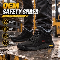 Bottes de sécurité montantes à doublure fourrée pour l'hiver, avec embout en acier anti-écrasement, résistantes à l'usure, pour travaux industriels par temps froid, OEM