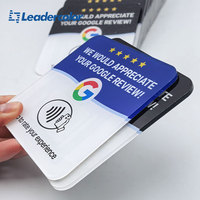 Tarjeta RFID acrílica NFC con chip Ntag213 de 13.56MHz, programable con URL, resistente al agua, con adhesivo para reseñas de Google.