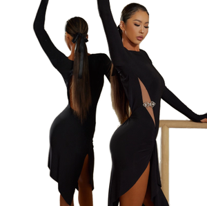 Robe De Danse à Paillettes Pour Femmes, Costume De Danse Latine Et Américaine, Sans Manches, Classique, Robes Samba Rumba, Jazz, Ballerine, Vêtements De Danse