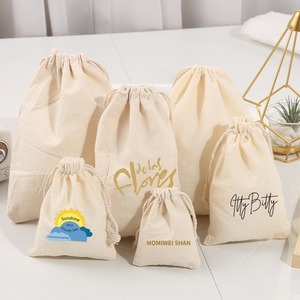 Eco-Friendly Reusable Drawstring Canvas <b>Bag</b> Customized Printing Logo Organic Cotton Calico Lady's Vintage Fashion <b>Bottle</b> Storage - Product Image 5