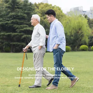 Yaşlı için taşınabilir alüminyum kamışı, yaşlı için yürüyüş koltuk değneklerini kullanmak için katlanabilir