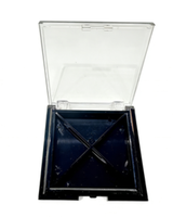 Palette de fards à paupières portable en plastique ABS à 4 compartiments, étui vide avec couvercle transparent et logo personnalisé, vente en gros OEM, faible MOQ
