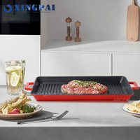 XINGPAI Fournitures pour restaurants et hôtels, barbecue d'extérieur, casserole en fonte pré-assaisonnée, camping, casserole en fonte antiadhésive, réversible, ustensiles de cuisine