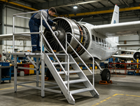 Plateforme d'accès en aluminium extrudé pour l'entretien des avions, échelle pour hangar d'avion et réparation aéronautique
