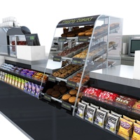 Kedai kopi kustom desain komersial Modern, Kedai Kopi Bar, peralatan konter